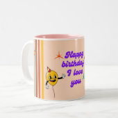 ハッピーバースデー、私はあなたを愛する – ハートフェルトお祝い ツートーンマグカップ (正面左)