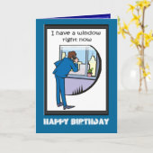 ハッピーバースデー、窓がある カード (黄色い花)