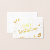 ハッピーバースデー 箔カード (封筒付き正面)