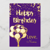 ハッピーバースデー  箔シーズンカード (正面)