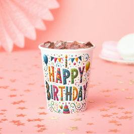 ハッピーバースデー 紙コップ