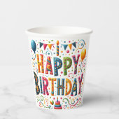 ハッピーバースデー 紙コップ (正面)