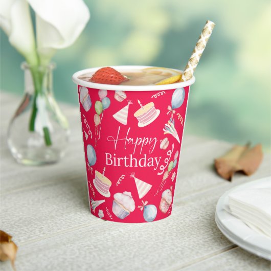 ハッピーバースデー 紙コップ (インサイチュ)