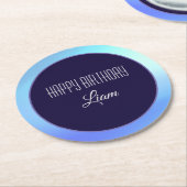 「ハッピーバースデー」紙コースター ラウンドペーパーコースター (アングル)