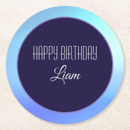 「ハッピーバースデー」紙コースター ラウンドペーパーコースター (正面)