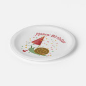ハッピーバースデー!紙吹雪カタツムリ ペーパープレート (アングル)