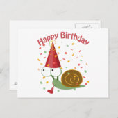 ハッピーバースデー!紙吹雪カタツムリ ポストカード (正面/裏面)