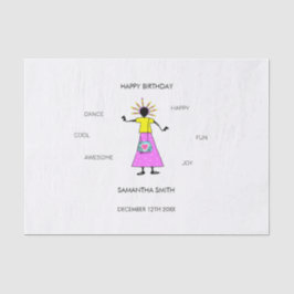 ハッピーバースデー、素晴らしバースデーガールダンス 薄葉紙
