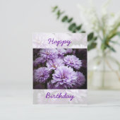 ハッピーバースデー – 紫もやの菊 ポストカード (スタンド正面)