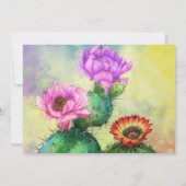 ハッピーバースデー-紫ピンクレッドサボテンの花 (裏面)