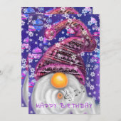 ハッピーバースデー – 紫色の帽子の歌で幸せな格言 (正面/裏面)