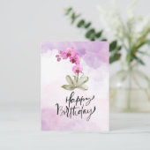 ハッピーバースデー（紫蘭水色） ポストカード (スタンド正面)