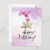 ハッピーバースデー（紫蘭水色） ポストカード (正面/裏面)