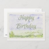 ハッピーバースデー(絵を描) ポストカード (正面/裏面)
