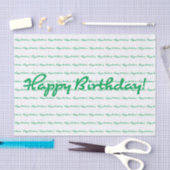 ハッピーバースデー!緑のスカジュアルクリプトパターンの繰り返し 薄葉紙 (クラフト)