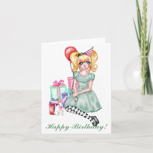 ハッピーバースデー(緑)カード カード (正面)