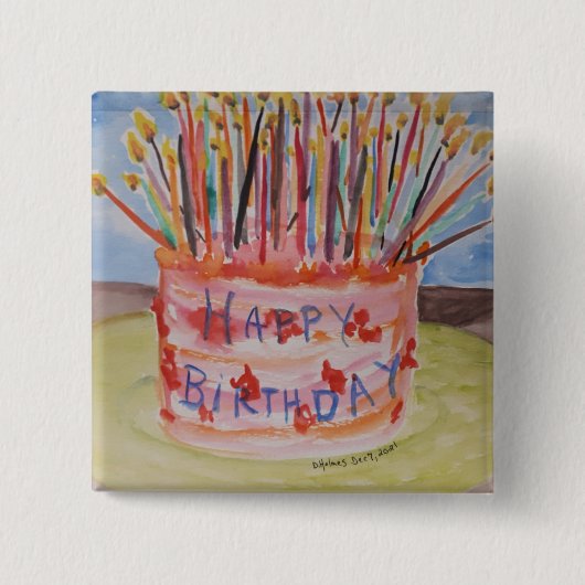 ハッピーバースデー 缶バッジ (正面)