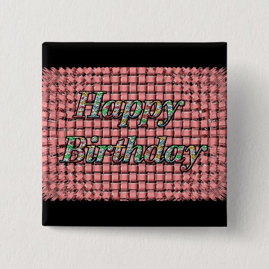 ハッピーバースデー 缶バッジ (正面)