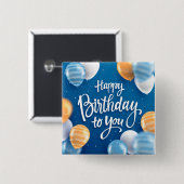 ハッピーバースデー 缶バッジ (正面&裏面)