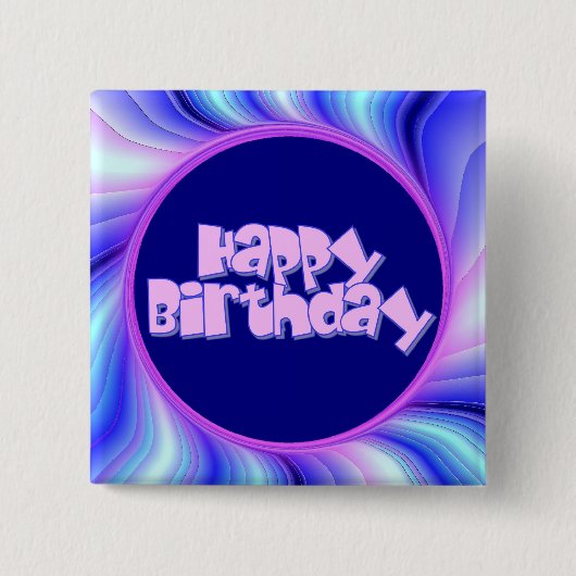 ハッピーバースデー 缶バッジ (正面)