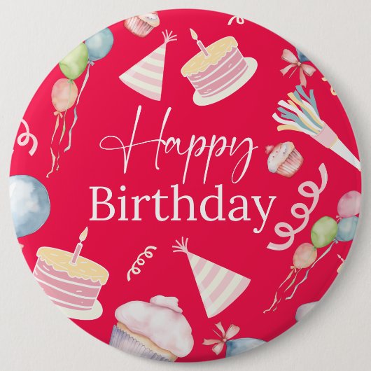 ハッピーバースデー 缶バッジ (正面)