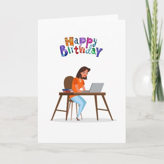 ハッピーバースデー**美しい女性***カード カード (正面)