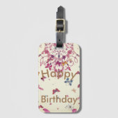 ハッピーバースデー:美しい蝶の願最高のい ラゲッジタグ (正面縦)