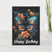 ハッピーバースデー |美しい蝶 カード (正面)