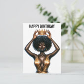 ハッピーバースデー，美しい，黒の女王，メラニンポー シーズンポストカード (スタンド正面)