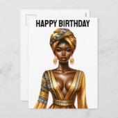 ハッピーバースデー,美しい,黒の女王,メラニンポー シーズンポストカード (正面/裏面)