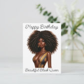 ハッピーバースデー，美しい，黒の女王，メラニンポー シーズンポストカード (スタンド正面)