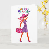 ハッピーバースデー**美人*** カード (黄色い花)