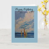 ハッピーバースデー/義理の息子のグリーティングカード カード (黄色い花)