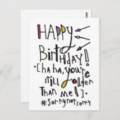 ハッピーバースデー(自分より古い) ポストカード (正面/裏面)