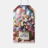 ハッピーバースデー、花と贈り物、Natasha Us ギフトタグ (裏面)