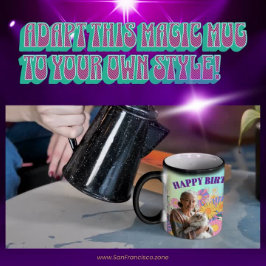 ハッピーバースデー!花園サイケデリックの猫 モーフィングマグカップ