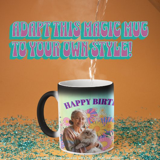 ハッピーバースデー!花園サイケデリックの猫 モーフィングマグカップ
