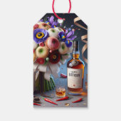 ハッピーバースデー、花束と唐辛子、Natasha Us ギフトタグ (裏面)