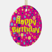 ハッピーバースデー（花） セラミックオーナメント (右)