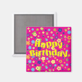ハッピーバースデー（花） マグネット (正面/裏面)