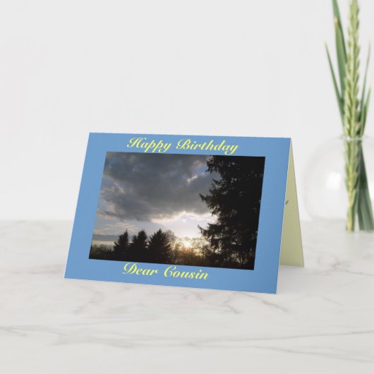 ハッピーバースデー、親愛いとこさん カード (正面)