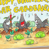 ハッピーバースデー、親愛庭師の挨拶 カード