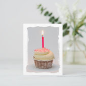 ハッピーバースデー、誕生日ガールカップケーキカード ポストカード (スタンド正面)