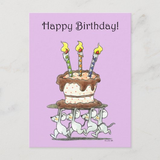 ハッピーバースデー!(誕生日ケーキ) ポストカード (正面)