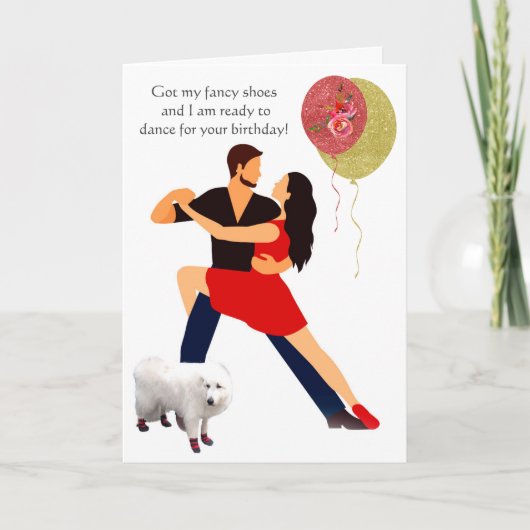 ハッピーバースデー! – 赤い踊りの靴 カード (正面)