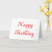 ハッピーバースデー。赤と白カスタム カード (黄色い花)