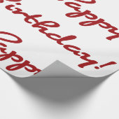 ハッピーバースデー!赤のスクカジュアルリプト ラッピングペーパー (角)