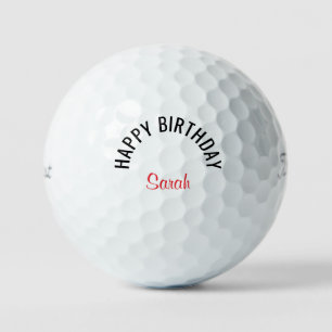 ハッピーバースデー 赤 名前 Titleist ゴルフボール
