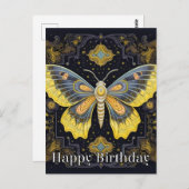 ハッピーバースデー 超抽象的な蝶のデザイン ポストカード (正面/裏面)