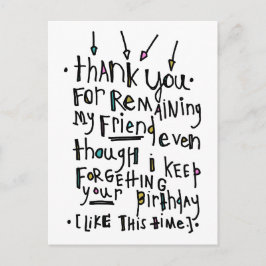 ハッピーバースデー（遅れ） ポストカード